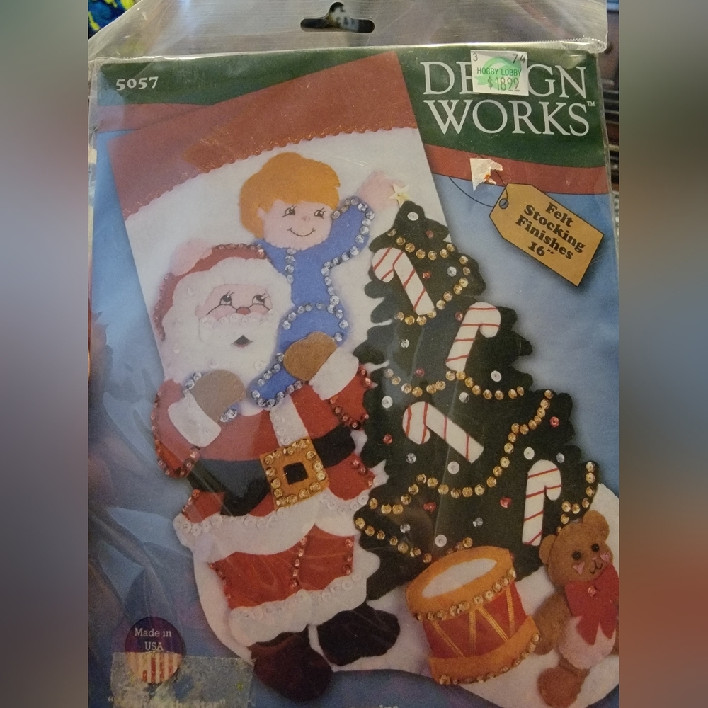 Design Works Felt Stocking Applique Kit New